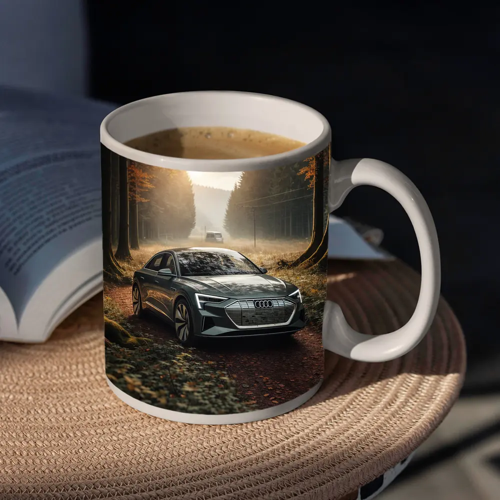 Audi E Tron Forest Road Morning Light – Mugs
