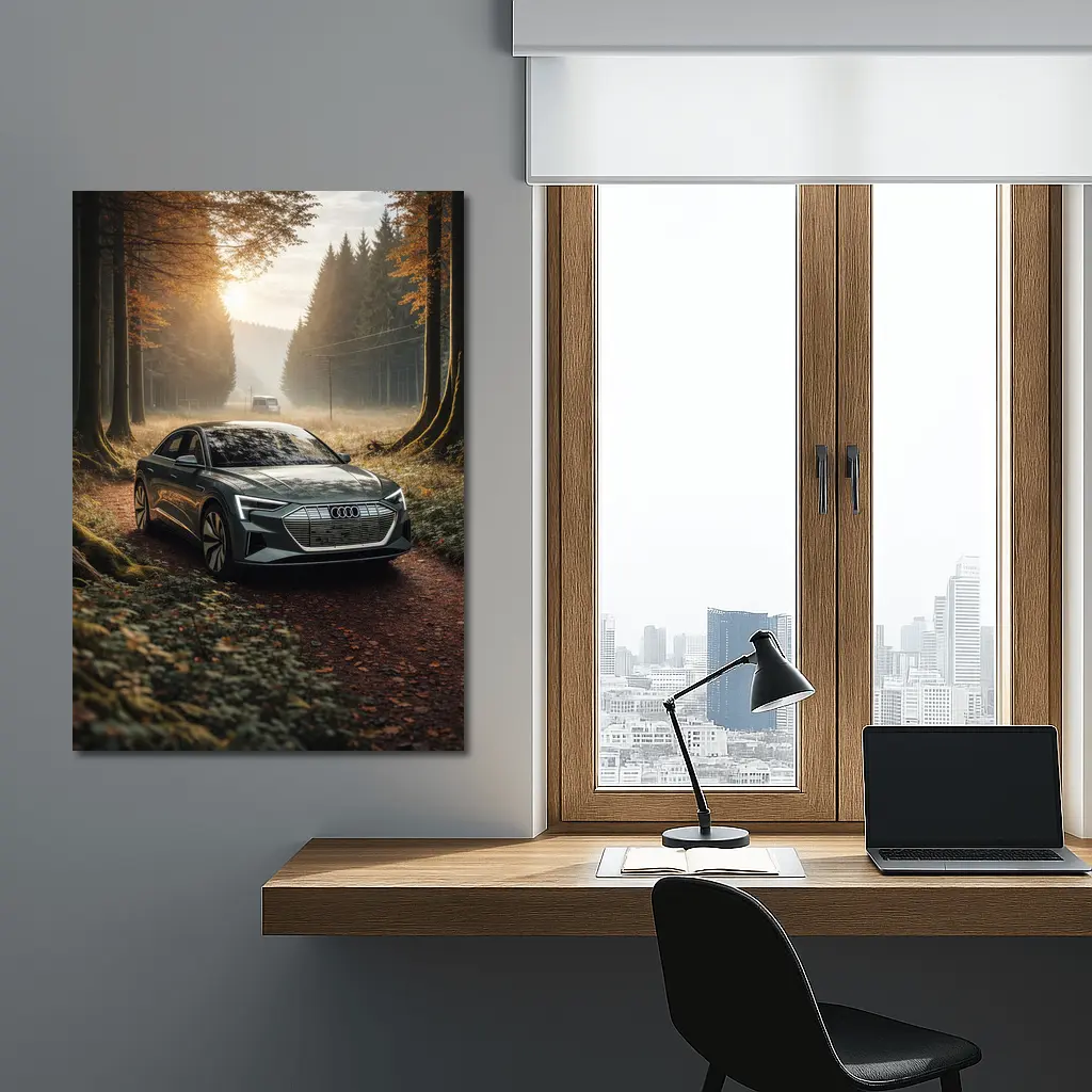 Audi E Tron Forest Road Morning Light – Wall Art