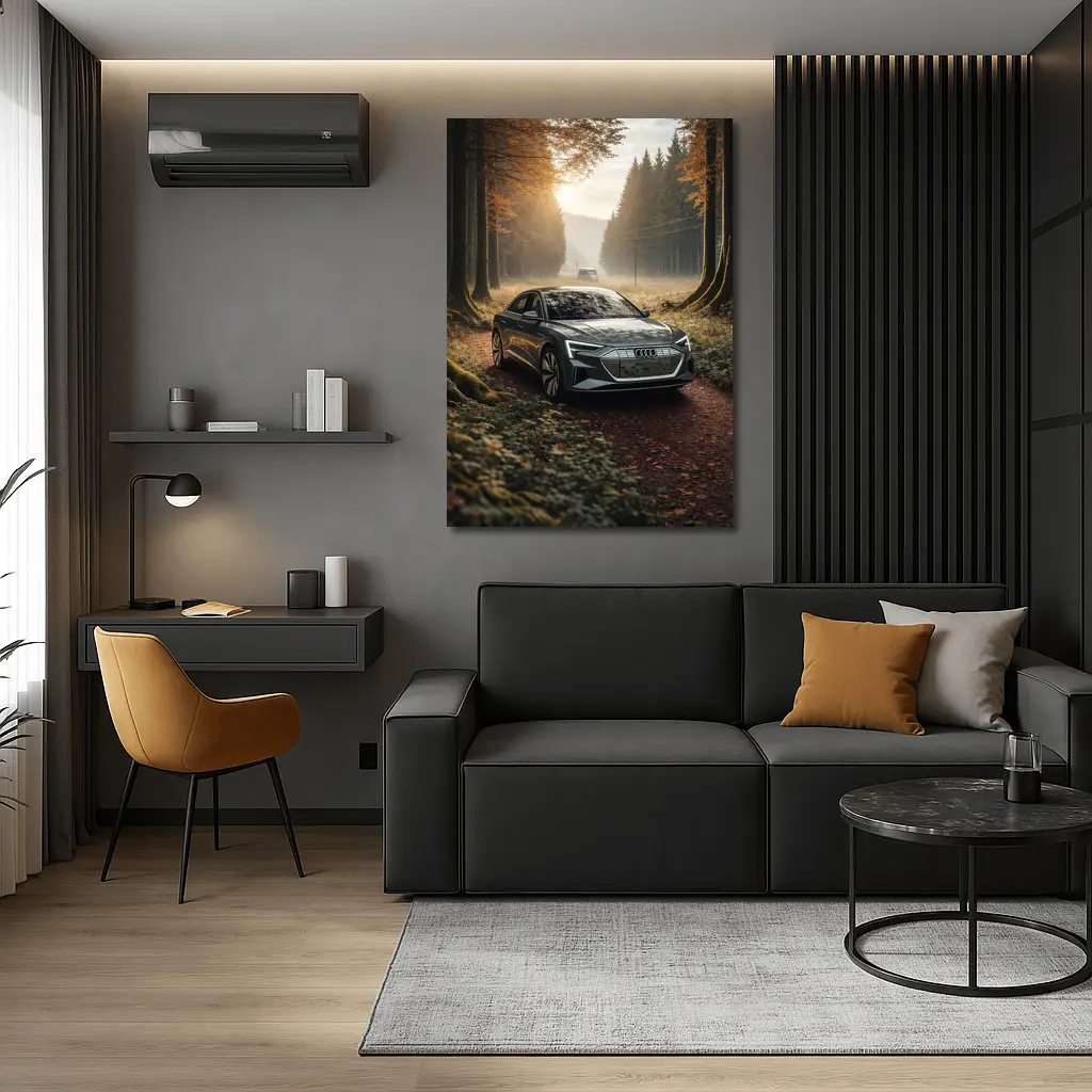 Audi E Tron Forest Road Morning Light – Wall Art