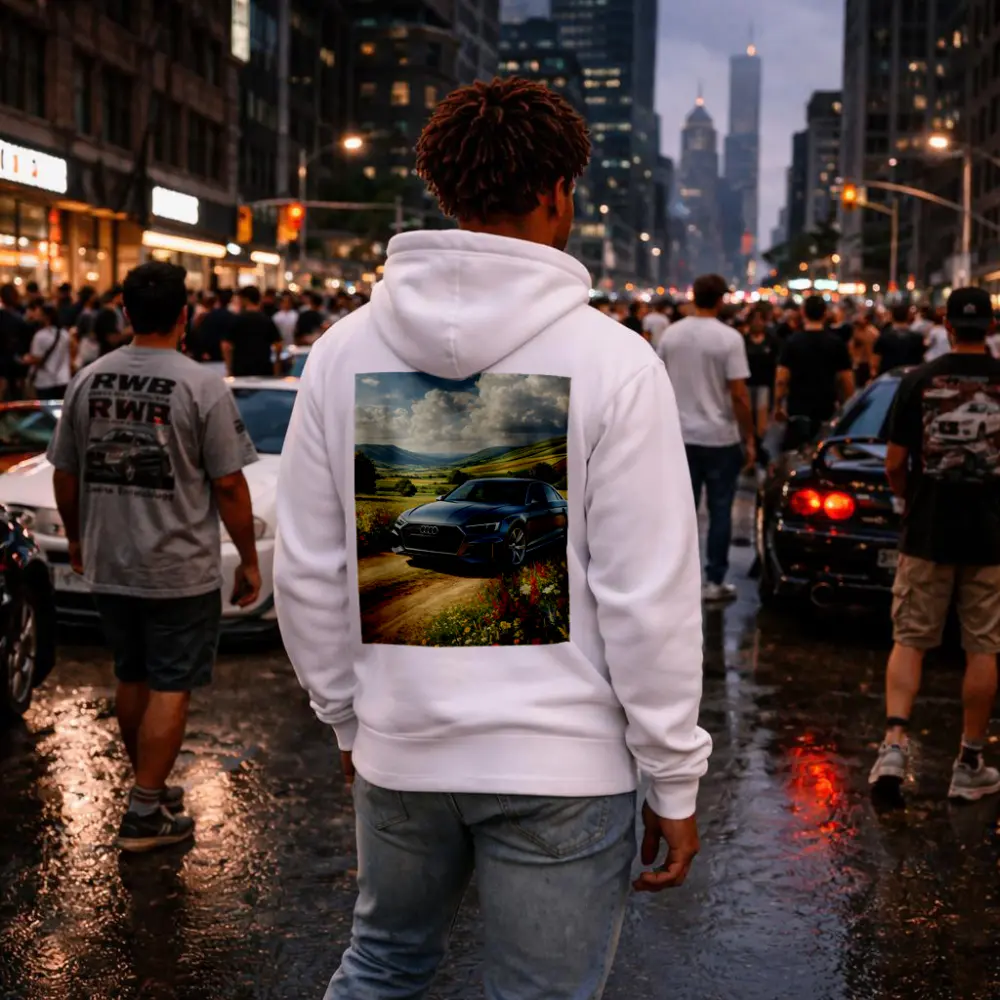 Audi A8 Sedan Countryside Wildflower Field – Hoodies