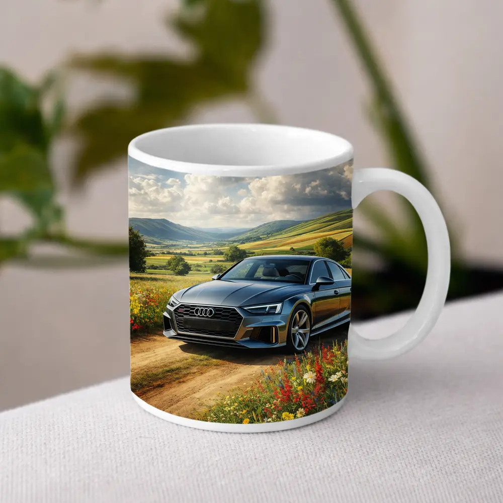 Audi A8 Sedan Countryside Wildflower Field – Mugs