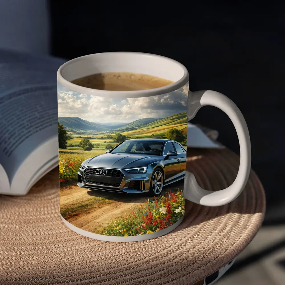 Audi A8 Sedan Countryside Wildflower Field – Mugs