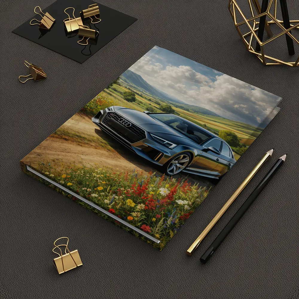 Audi A8 Sedan Countryside Wildflower Field – Notebooks