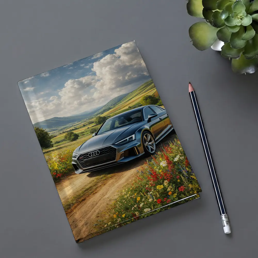 Audi A8 Sedan Countryside Wildflower Field – Notebooks