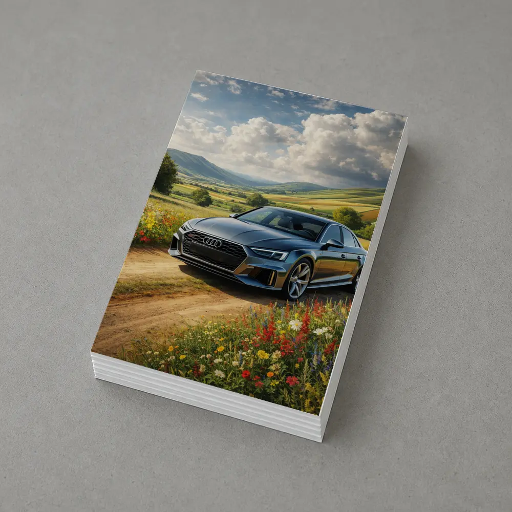 Audi A8 Sedan Countryside Wildflower Field – Postcards