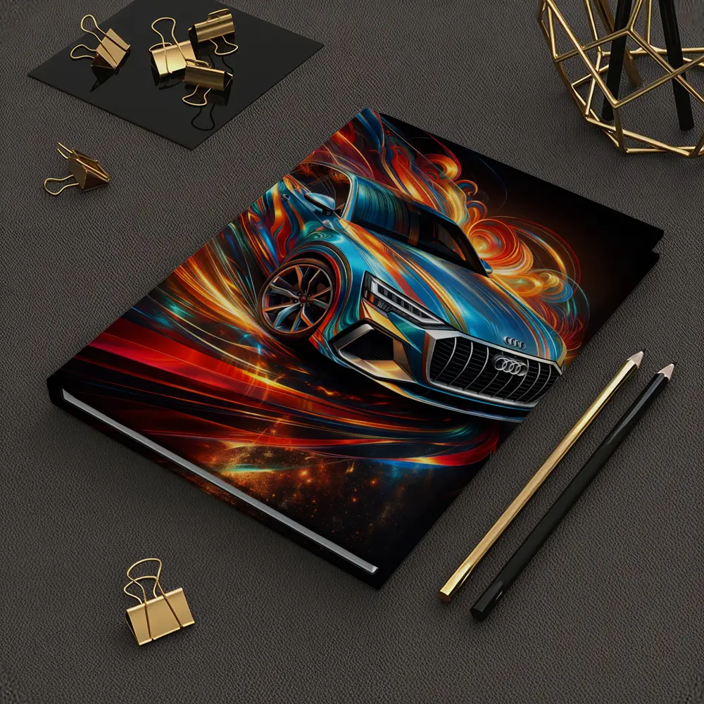 Audi Q8 Dynamic Abstract Swirling Flames Art – Notebooks