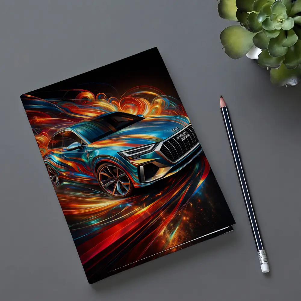 Audi Q8 Dynamic Abstract Swirling Flames Art – Notebooks