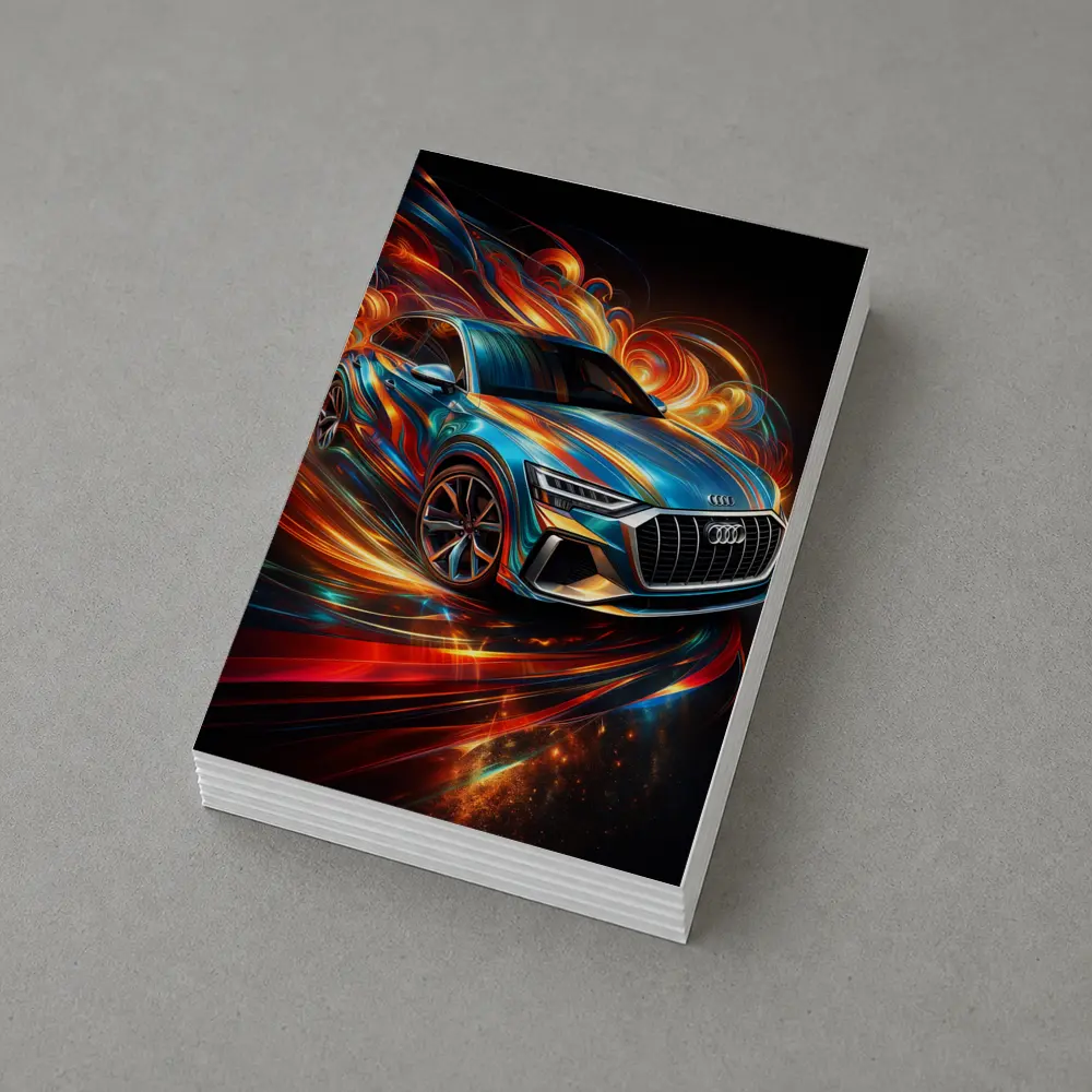 Audi Q8 Dynamic Abstract Swirling Flames Art – Postcards