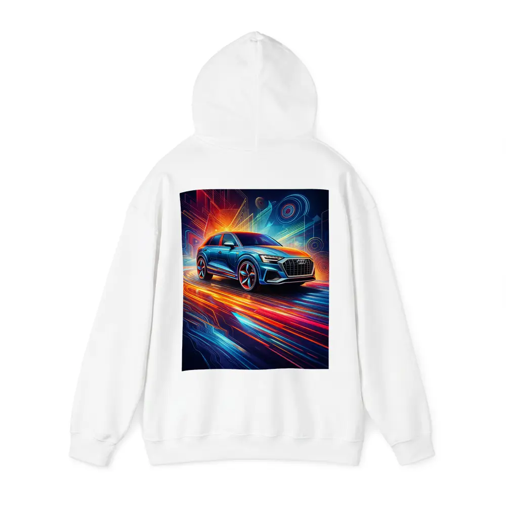 Audi Q8 Neon Abstract Digital Art – Hoodies