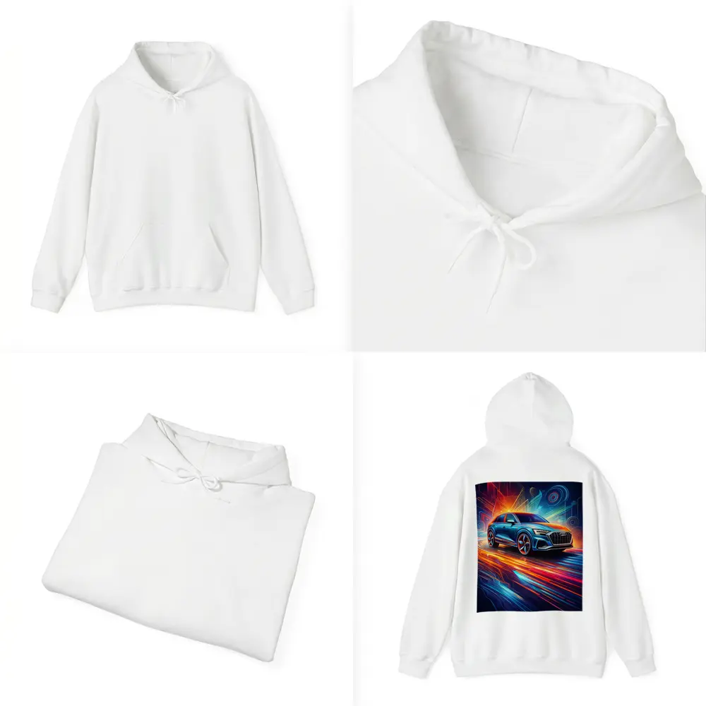 Audi Q8 Neon Abstract Digital Art – Hoodies