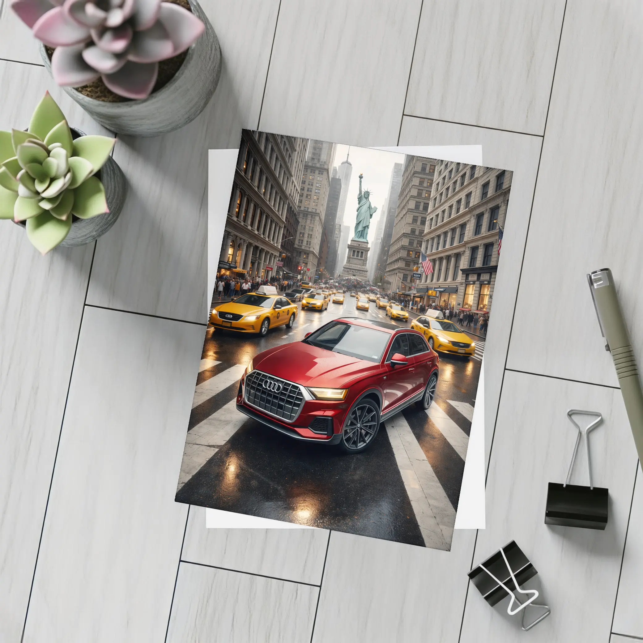 Audi Q8 Red SUV New York City – Postcards