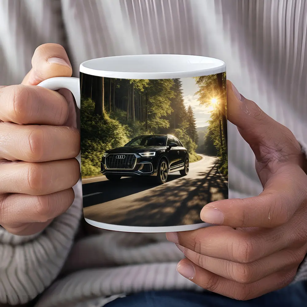 Audi Q3 Black SUV Forest Road Drive – Mugs