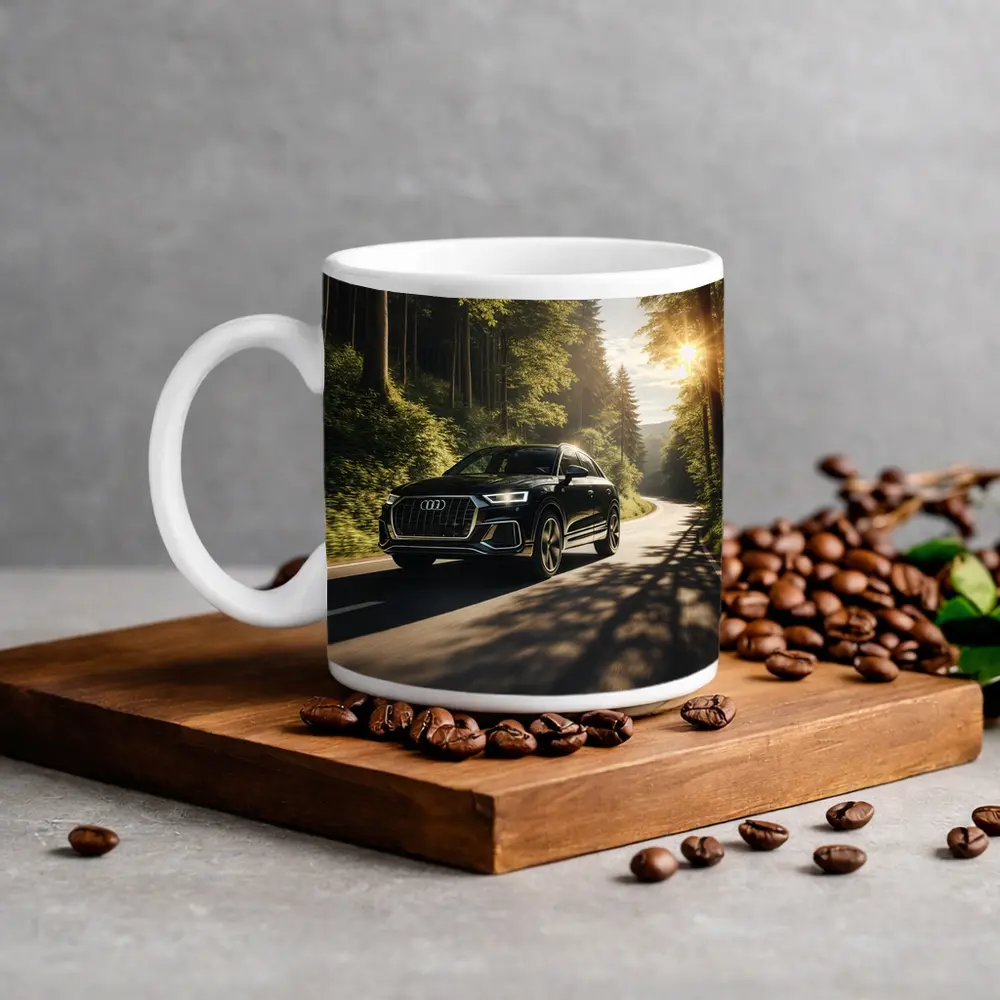 Audi Q3 Black SUV Forest Road Drive – Mugs