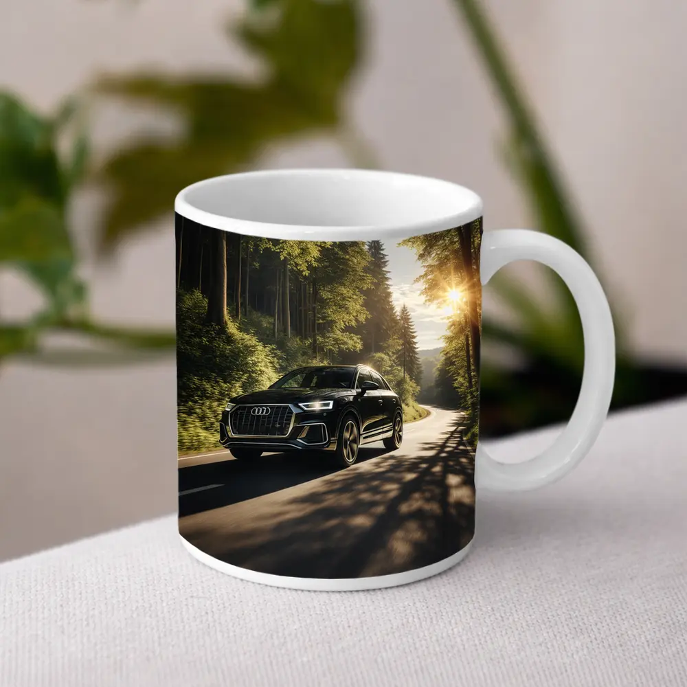 Audi Q3 Black SUV Forest Road Drive – Mugs