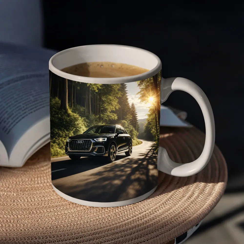 Audi Q3 Black SUV Forest Road Drive – Mugs