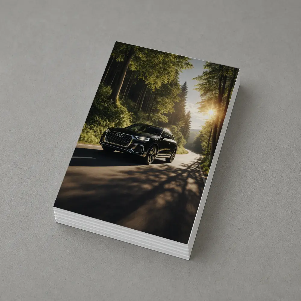 Audi Q3 Black SUV Forest Road Drive – Postcards