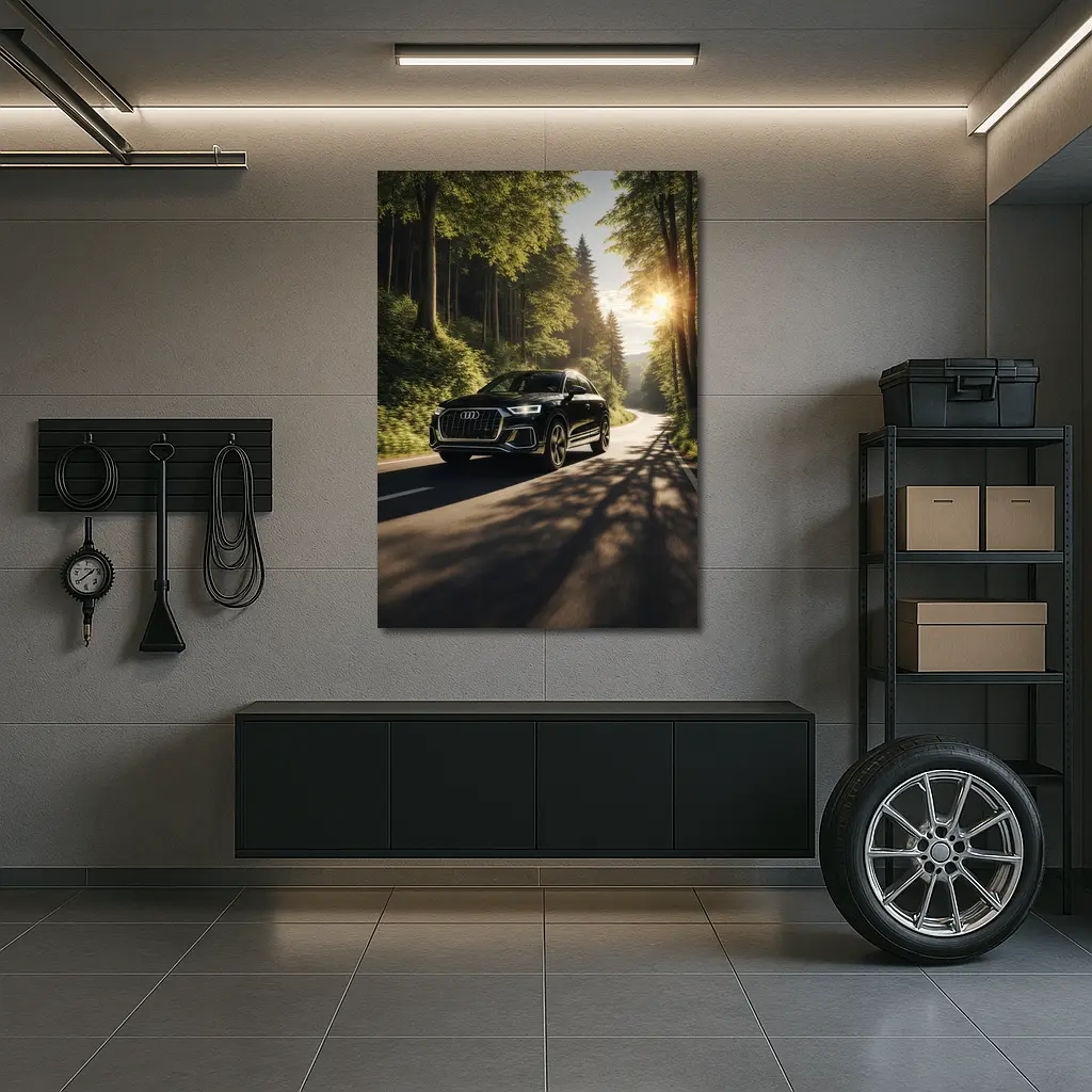 Audi Q3 Black SUV Forest Road Drive – Wall Art
