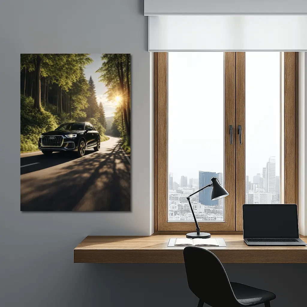Audi Q3 Black SUV Forest Road Drive – Wall Art