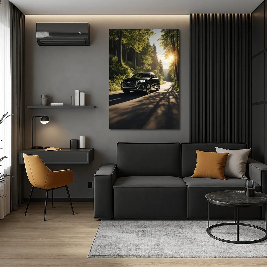 Audi Q3 Black SUV Forest Road Drive – Wall Art