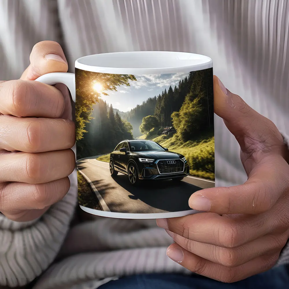 Audi Q3 Black SUV Forest Road Drive – Mugs