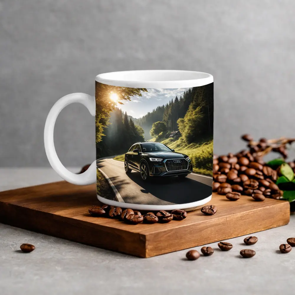 Audi Q3 Black SUV Forest Road Drive – Mugs