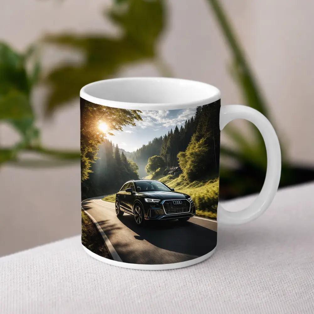 Audi Q3 Black SUV Forest Road Drive – Mugs