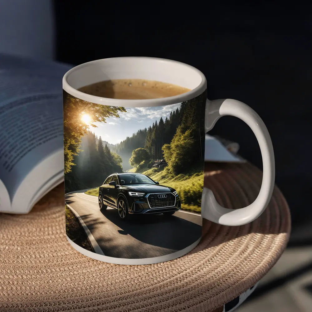 Audi Q3 Black SUV Forest Road Drive – Mugs