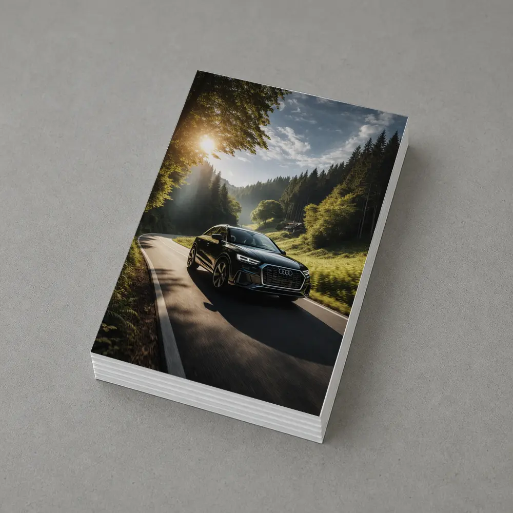 Audi Q3 Black SUV Forest Road Drive – Postcards