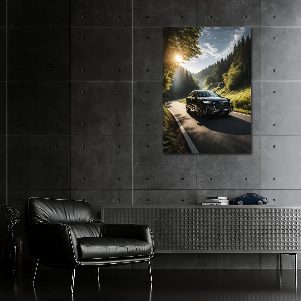 Audi Q3 Black SUV Forest Road Drive – Wall Art