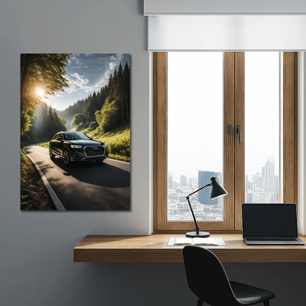 Audi Q3 Black SUV Forest Road Drive – Wall Art