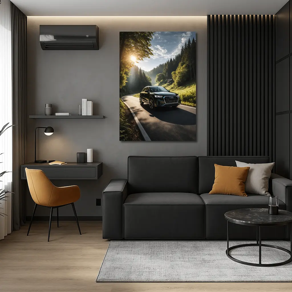 Audi Q3 Black SUV Forest Road Drive – Wall Art