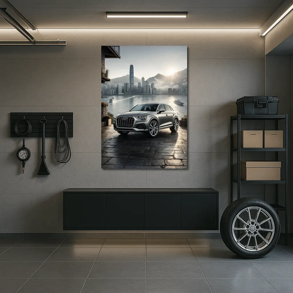 Audi Q7 SUV Hong Kong City Skyline – Wall Art