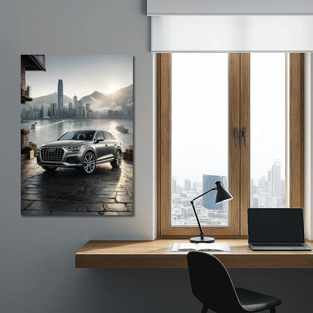 Audi Q7 SUV Hong Kong City Skyline – Wall Art