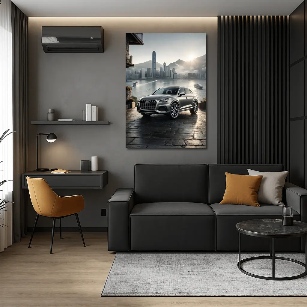 Audi Q7 SUV Hong Kong City Skyline – Wall Art