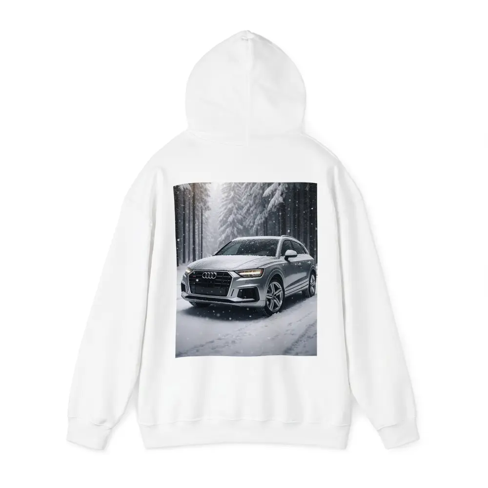 Audi Q7 Silver SUV Snowy Forest – Hoodies