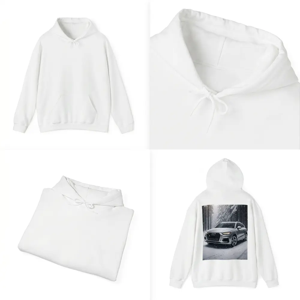Audi Q7 Silver SUV Snowy Forest – Hoodies