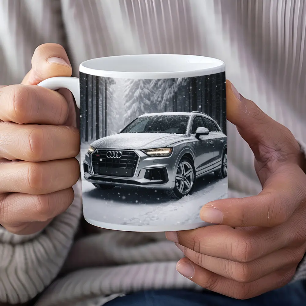 Audi Q7 Silver SUV Snowy Forest – Mugs