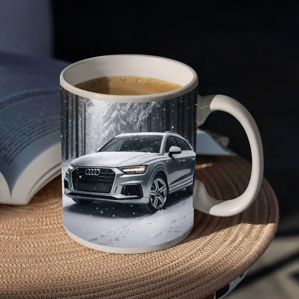 Audi Q7 Silver SUV Snowy Forest – Mugs