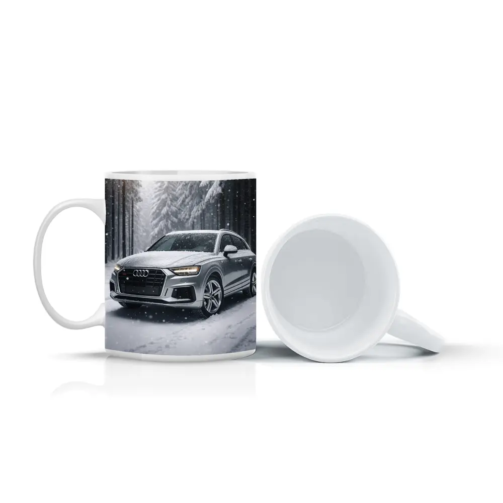Audi Q7 Silver SUV Snowy Forest – Mugs