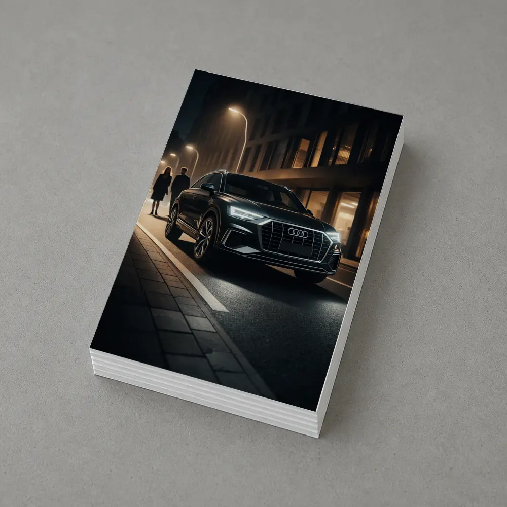 Audi Q3 Black SUV Night City Street – Postcards