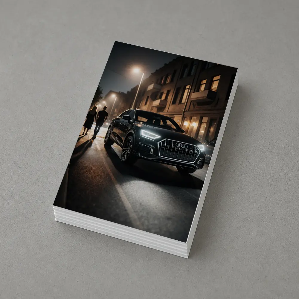Audi Q3 Dark City Street Night Scene – Postcards