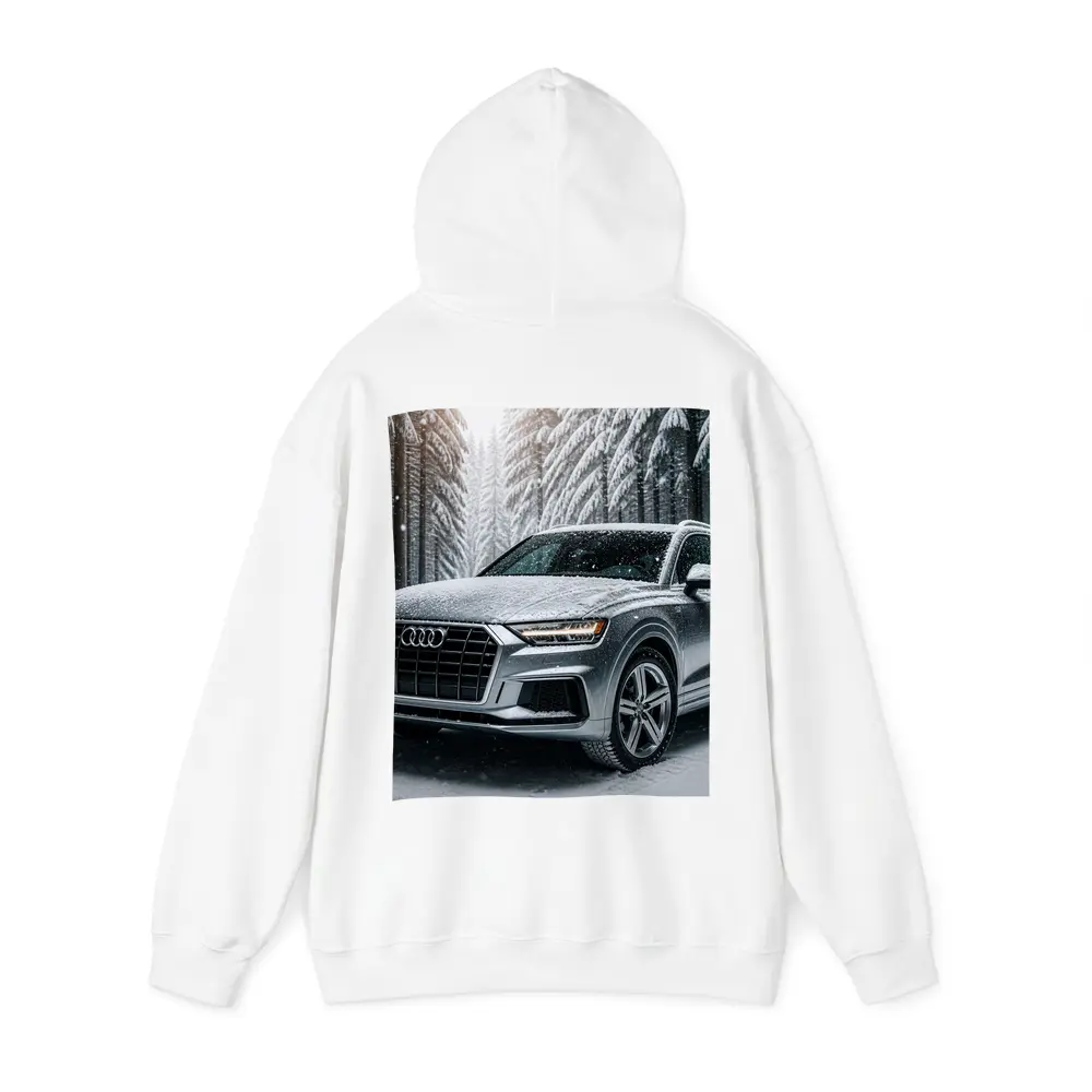 Audi Q7 Silver SUV Snowy Forest – Hoodies