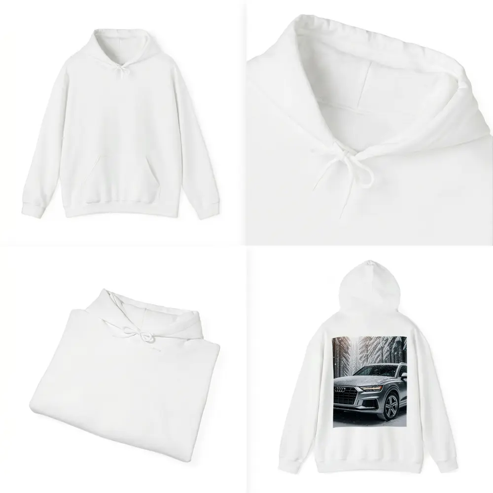 Audi Q7 Silver SUV Snowy Forest – Hoodies