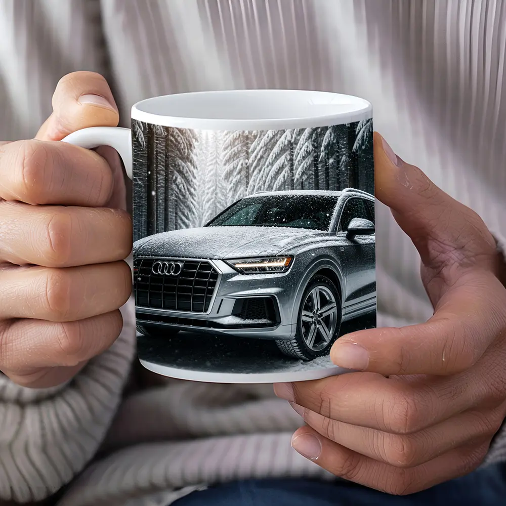 Audi Q7 Silver SUV Snowy Forest – Mugs
