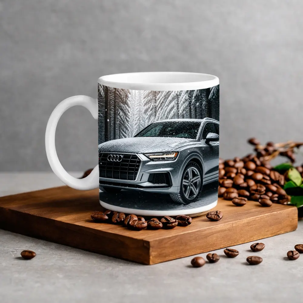 Audi Q7 Silver SUV Snowy Forest – Mugs