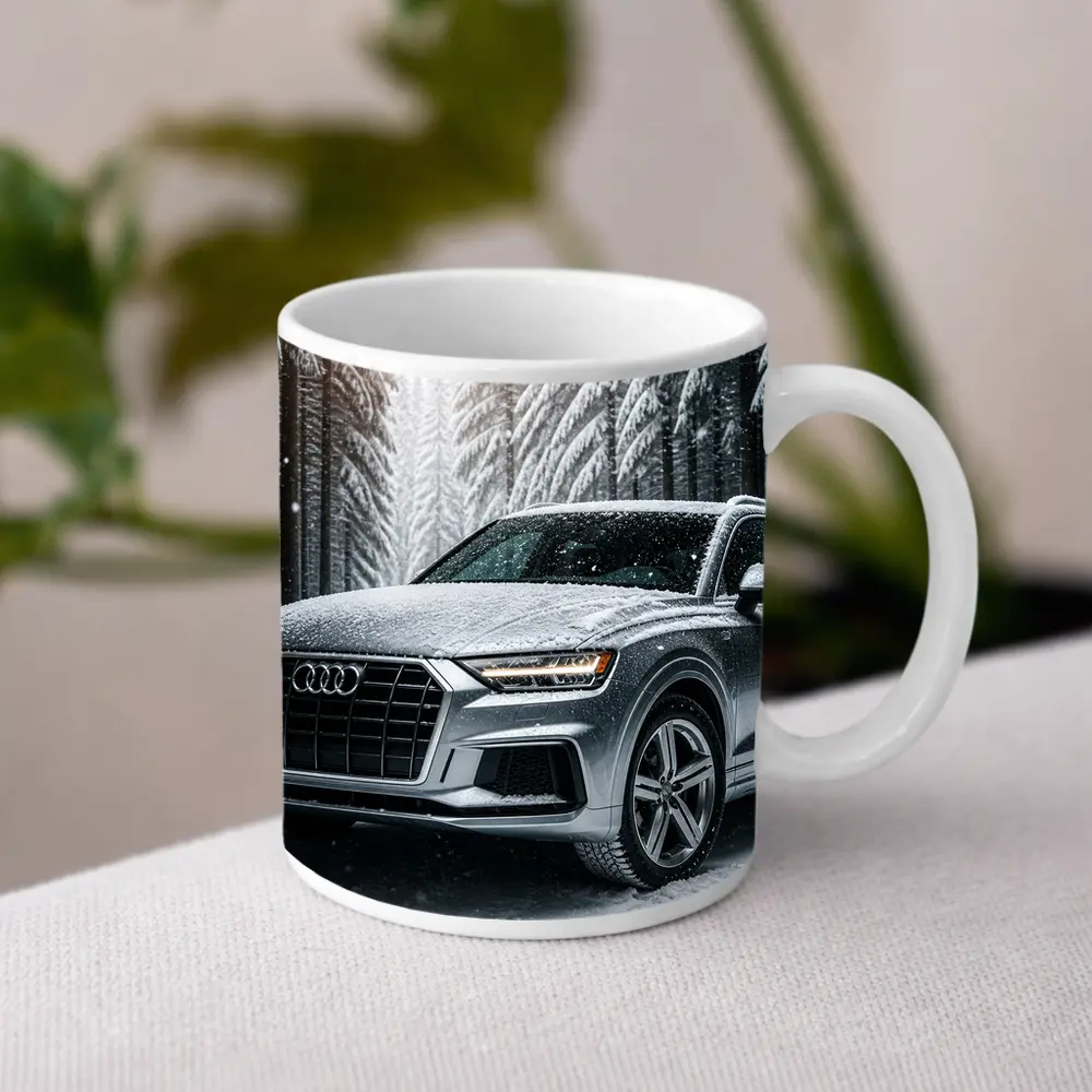 Audi Q7 Silver SUV Snowy Forest – Mugs