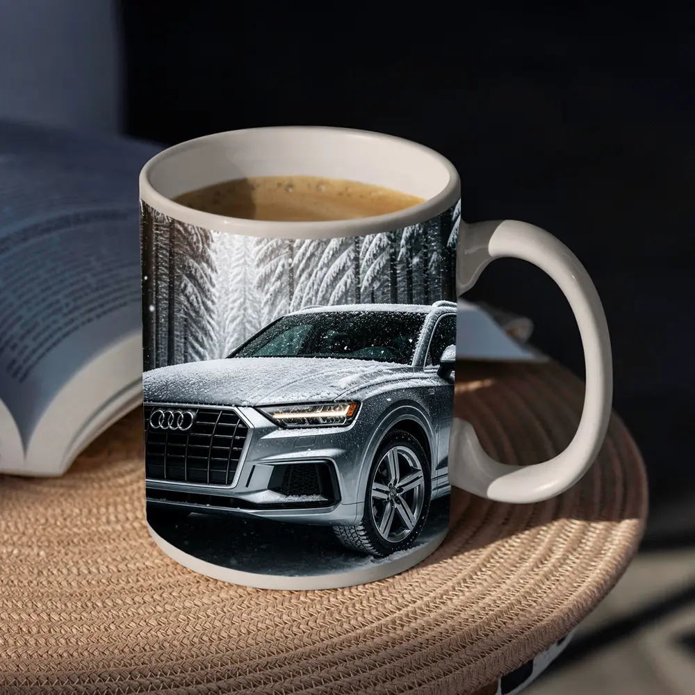 Audi Q7 Silver SUV Snowy Forest – Mugs