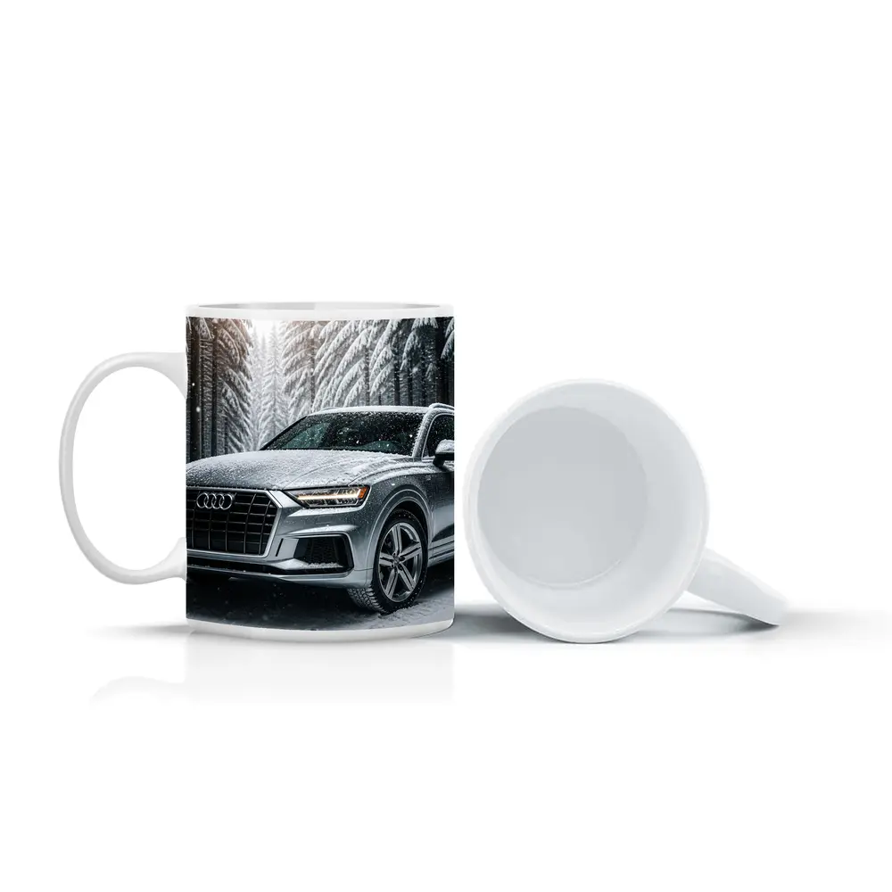 Audi Q7 Silver SUV Snowy Forest – Mugs
