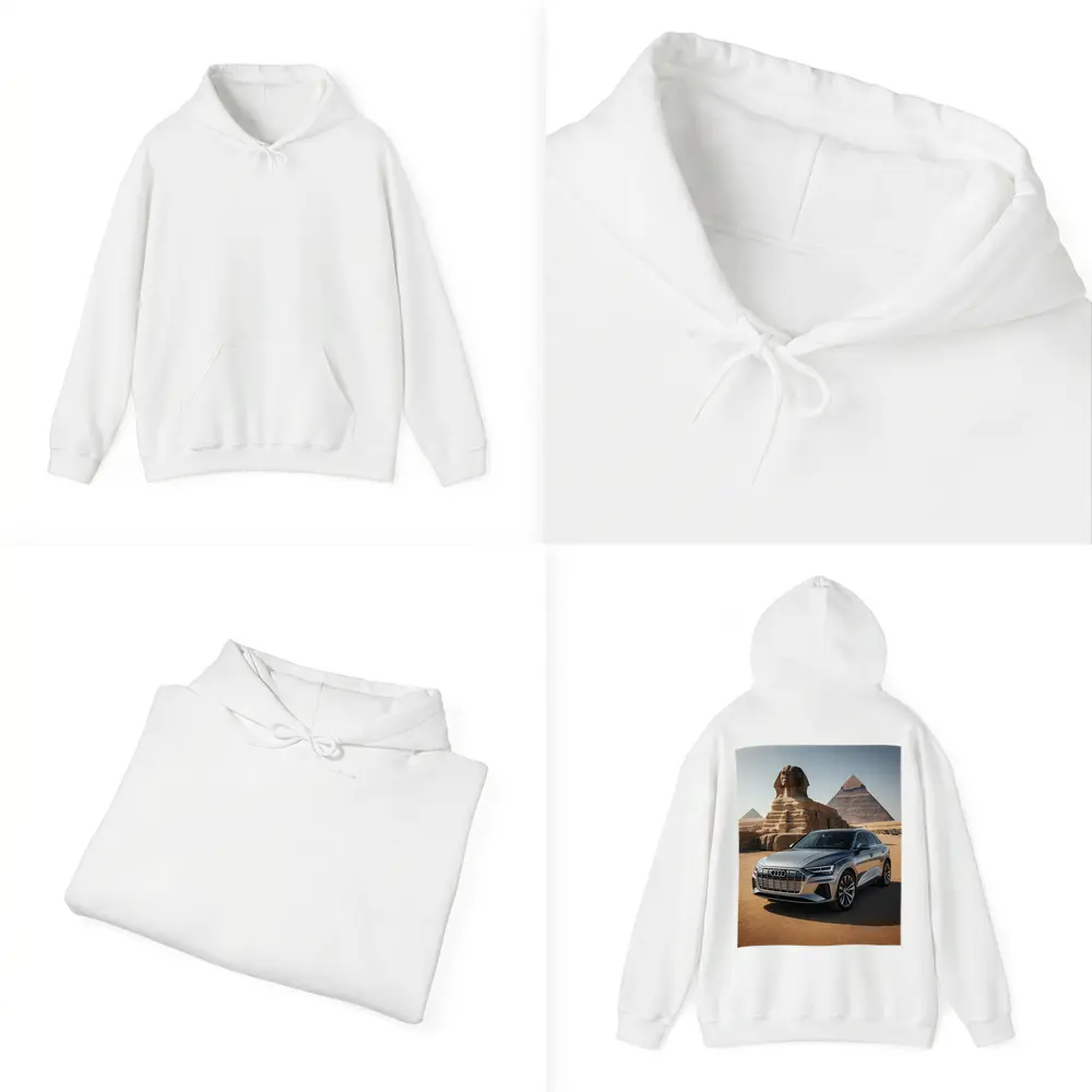 Audi Q8 Silver SUV Egypt Pyramids – Hoodies