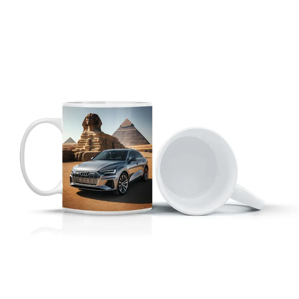Audi Q8 Silver SUV Egypt Pyramids – Mugs